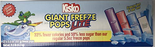 Kisko Freezies  Lite  Grape Cherry Blue Raspberry Cream Soda  27ct