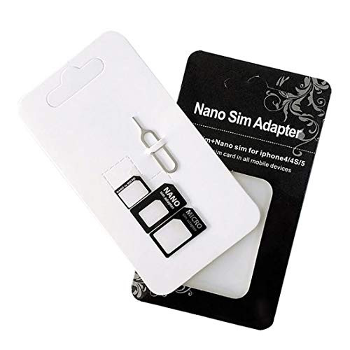 Maeline SIM Card Adapter Nano Micro Standard 4 in 1 Converter Kit with Steel Tray Eject Pin  1 Pack