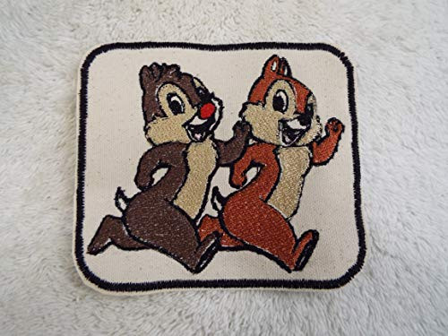 CHIP  and  DALE Cartoon Chipmunks Embroidered Iron-on Patch CHIP  and  DALE Cartoon Chipmunks Embroidered Iron-on Patch