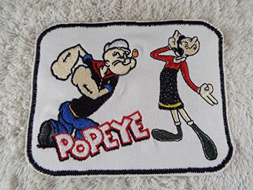 POPEYE and OLIVE OYL Cartoon Character Embroidered Iron-on Patch