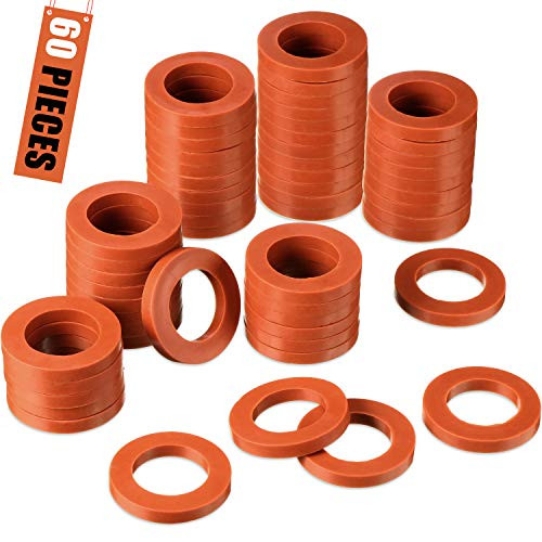60 Pieces 3 4 Inch Garden Hose Washer Rubber Washer Seals O-Ring Gasket for Standard 3 4 Inch Garden Hose Fittings  Red
