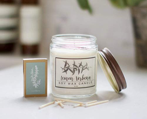Lemon Verbena Essential Oil Candle - 8oz Soy wax aromatherapy candle Lemon Verbena Essential Oil Candle - 8oz Soy wax aromatherapy candle