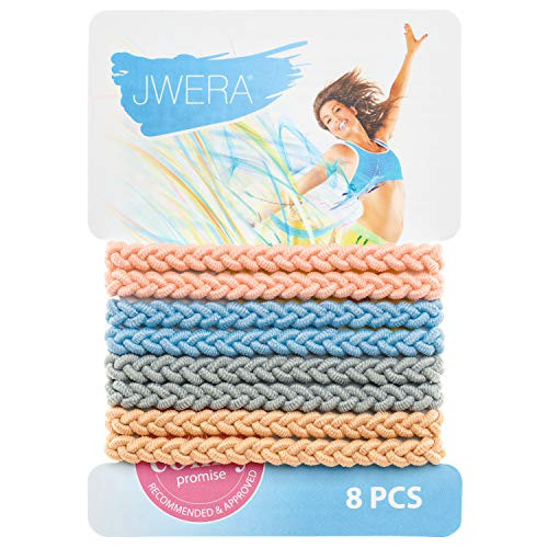 Hair Ties Braided Hair Tie Braided Hair Ties Braided Ponytail Holders Braided Hair Elastics Ponytail Holder Thick Hair Elastics - Blue Grey Beige Pink 8 Pcs