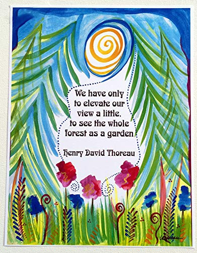We have only to elevate our view 8x11 Henry David Thoreau poster - Heartful Art by Raphaella Vaisseau