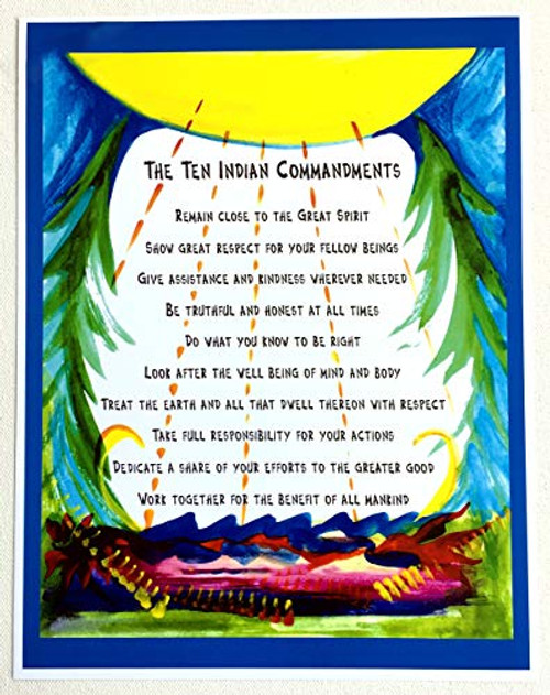 Ten Indian Commandments 8x11 poster - Heartful Art by Raphaella Vaisseau Ten Indian Commandments 8x11 poster - Heartful Art by Raphaella Vaisseau