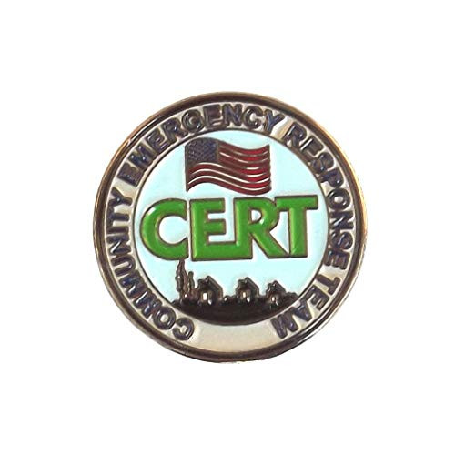 911 Market CERT Patch Lapel Pin Community Emergency Response Team Silver US FEMA - A 04