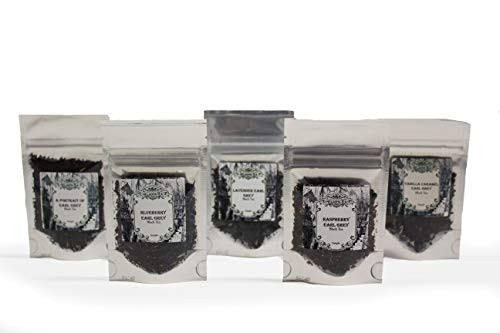 Nelson s Tea - Earl Grey Loose Leaf Tea Sampler - A Portrait Earl Grey  Blueberry Earl Grey  Lavender Earl Grey  Raspberry Earl Grey  Vanilla Caramel Earl Grey - Sample Sizes