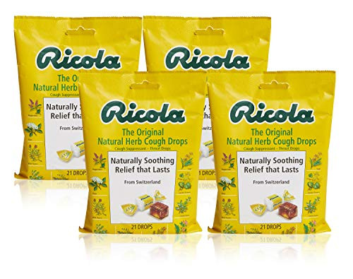 Ricola Original Herbal Cough Suppressant Throat Drops  21ct Bag  Pack of 4