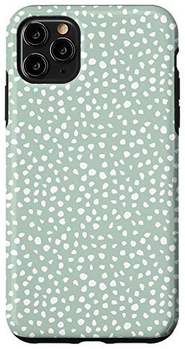 iPhone 11 Pro Max Dalmatian Pattern  Brush Stroke White Spots  Green Case