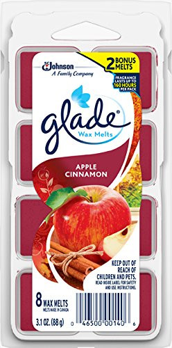Glade Wax Melts Air Freshener  Scented Candles with Essential Oils for Home and Bathroom  Apple Cinnamon  8 Count