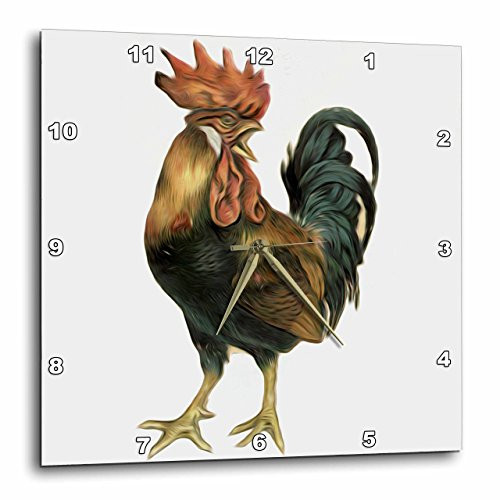 3dRose Vintage Antique Bird Illustration Cock Rooster Chicken - Wall Clock, 10 by 10" (DPP_119023_1) 3dRose Vintage Antique Bird Illustration Cock Rooster Chicken - Wall Clock, 10 by 10" (DPP_119023_1)