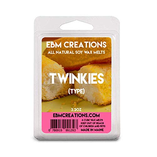 Twinkies  Type  - Scented All Natural Soy Wax Melts - 6 Cube Clamshell 3.2oz Highly Scented