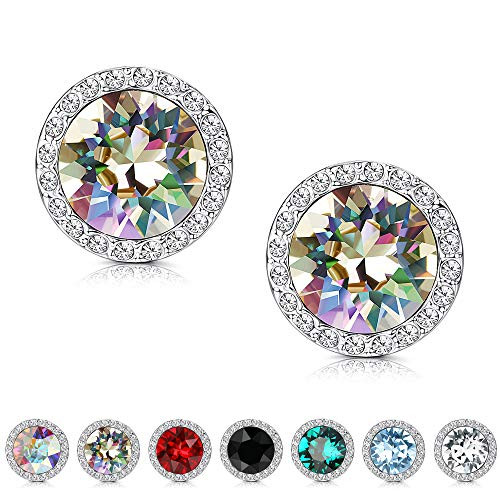 Kesaplan Crystals Stud Earrings for Women Made of Swarovski Crystals Round-Cut Halo Swarovski Crystals Earrings Set with Sterling Silver Post Hypoallergenic Jewelry Kesaplan Crystals Stud Earrings for Women Made of Swarovski Crystals Round-Cut Halo Swarovski Crystals Earrings Set with Sterling Silver Post Hypoallergenic Jewelry