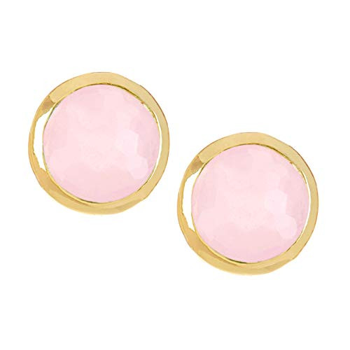 Rose Quartz 8mm Gold Clad Wholesale Gemstone Fashion Jewelry Post Earrings Rose Quartz 8mm Gold Clad Wholesale Gemstone Fashion Jewelry Post Earrings