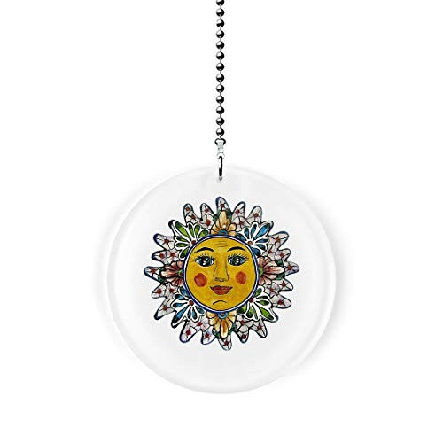 Mexican Talavera Design Pastel Sun Fan Light Pull