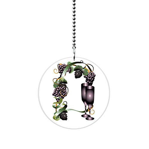 Abstract Wine and Grapes Fan Light Pull
