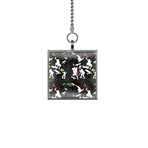Gotham Decor Abstract Skateboards Fan Light Pull Square Pendant with Chain