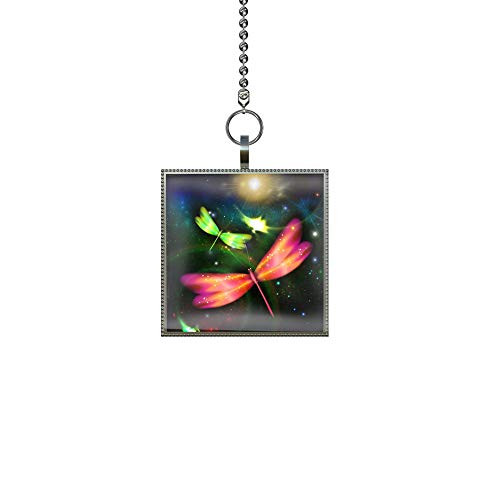 Gotham Decor Dragonfly Wish Fan Light Pull Square Pendant with Chain
