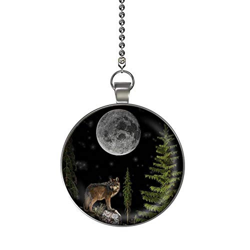 Gotham Decor Night Wolf Ceiling Fan Light Pull Pendant with Chain