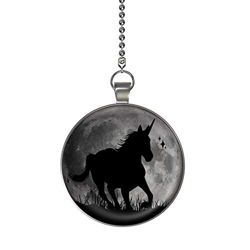 Running Unicorn Magic Moon Glow in the Dark Fan Light Pull Pendant with Chain