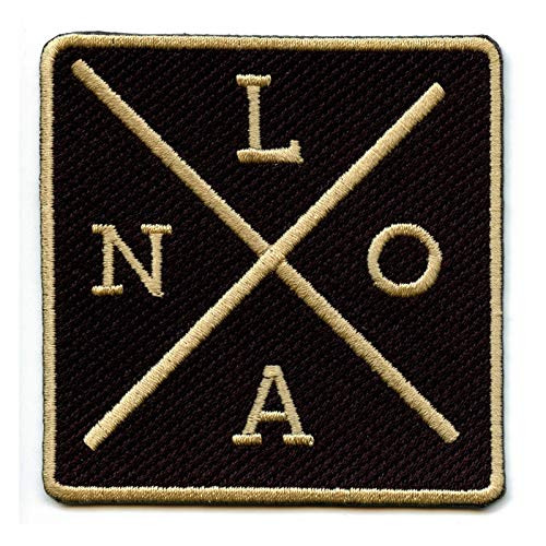 New Orleans NOLA Patch Cross Louisiana Badge Embroidered Iron On