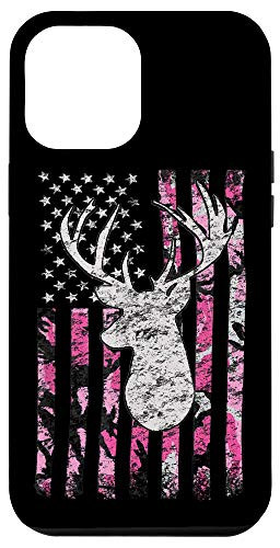 iPhone 12 Pro Max Pink Camo American Flag Deer Hunter Women s Hunting Case