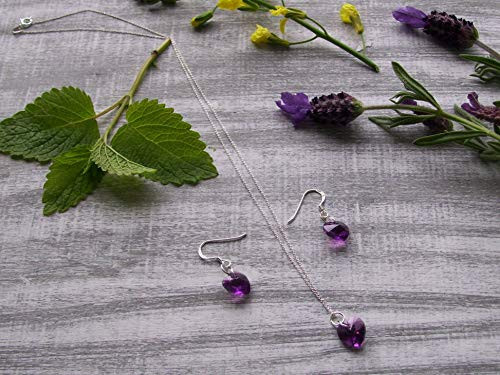 Amethyst Earrings and Necklace Set 