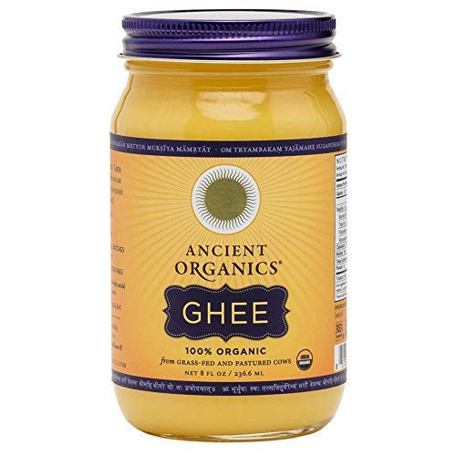 Organic Original Grass-fed Ghee  Butter by ANCIENT ORGANICS  8 oz.  Pasture Raised  Non GMO  Lactose - Casein - Gluten FREE  Certified KOSHER - 100 Percent Organic Certified - USDA Approved  In Gift Box