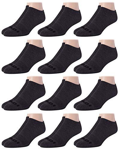 AND1 Men s Athletic Arch Compression Cushion Comfort No Show Socks  12 Pack   Size Shoe Size  6-12.5  Flashing Grey