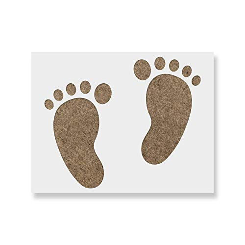 Baby Feet Baby Shower Stencil - Reusable Stencils for Painting - Create DIY Baby Feet Baby Shower Home Decor