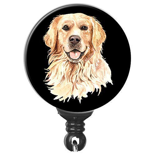 Golden Retriever Dog Retractable Badge Reel ID Holder
