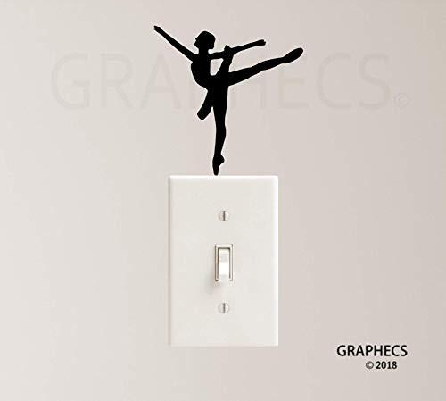Ballet Dancer Vinyl Decal Sticker Light Switch Kids Ballet Ballerina Dance Nursery