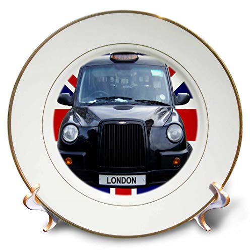 3dRose cp_113050_1 London Black Taxi Cab on British Flag Union Jack Background UK Great Britain United Kingdom Travel Porcelain Plate, 8" 3dRose cp_113050_1 London Black Taxi Cab on British Flag Union Jack Background UK Great Britain United Kingdom Travel Porcelain Plate, 8"