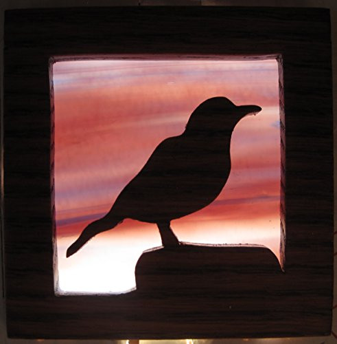 Stain glass night light bird silhouette Handmade in the USA