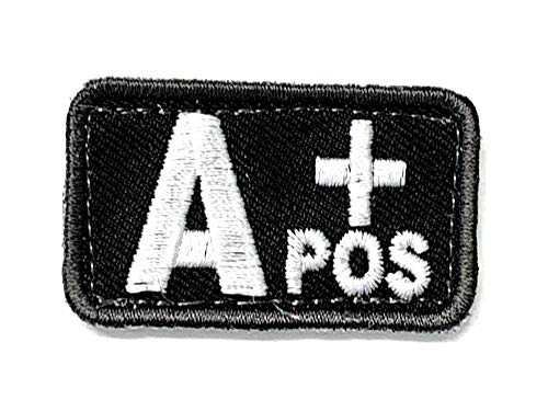 Blood Type Patches - Mil-Spec Monkey BLACK  A POS