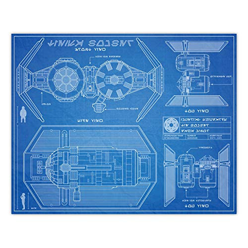 Star Wars Tie Bomber - Blueprint Style Print - 8x10