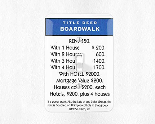 Boardwalk Monopoly Light Switch Cover Monopoly Switchplate Game Room Decor Light Switch Cover