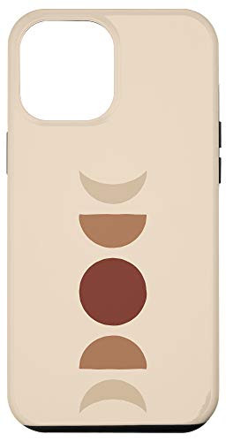 iPhone 12 Pro Max Phases of Moon Boho Beige Rust Red Burnt Orange Case