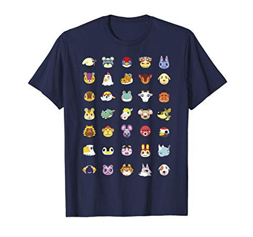 Animal Crossing New Horizons Group Shot Character Faces T-Shirt