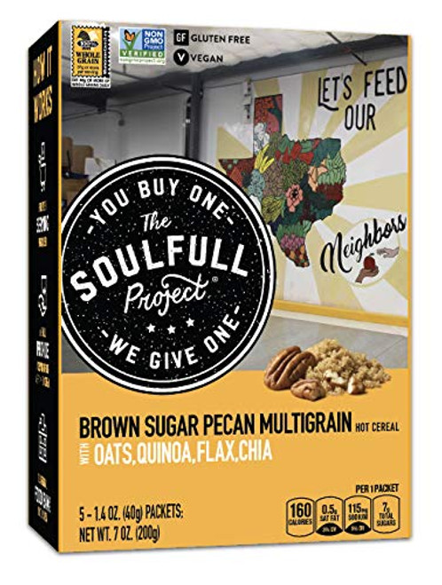 The Soulfull Project Instant Oatmeal Packets  Brown Sugar Multigrain  5 Individual Servings  Pack Of 6   Non GMO  Gluten Free  Vegan  Brown Sugar Pecan Multigrain  1.4 Oz
