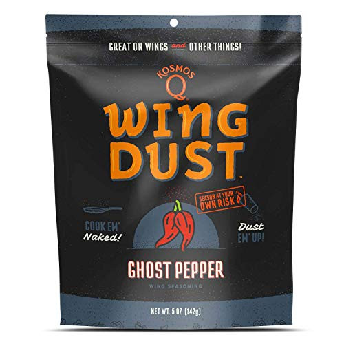 Kosmos Q Ghost Pepper Wing Dust HOT Chicken Wing Seasoning Dry BBQ Rub Spice 5 oz. Bag Kosmos Q Ghost Pepper Wing Dust HOT Chicken Wing Seasoning Dry BBQ Rub Spice 5 oz. Bag