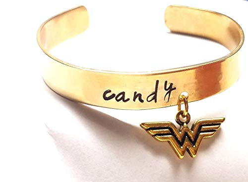 Wonder Woman Bracelet christmas sale Personalized Cuff Expandable Stainless Steel Personalized Bracelet Customized Super hero Bracelet  Personalized Gift  Gold Silver  DC Comics Justice League