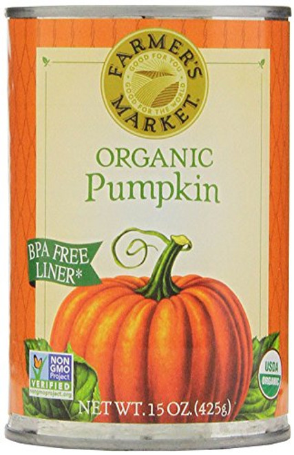 Farmer s Market Foods Canned Organic Pumpkin Puree  15 Ounce  Pack of 12