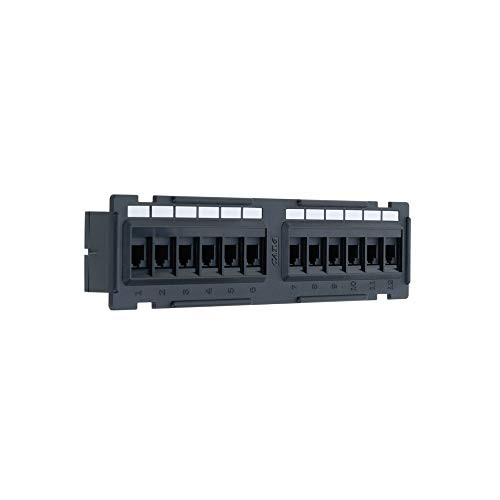 12 Port Cat5 5e Unshielded Wallmount Rackmount Patch Panel  Backwards Compatible with CAT 3 4 5 Cabling  12 Port