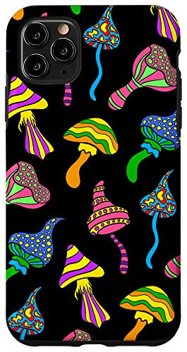 iPhone 11 Pro Max Psychedelic Mushroom Pattern   Magic Mushrooms Trippy Phone Case