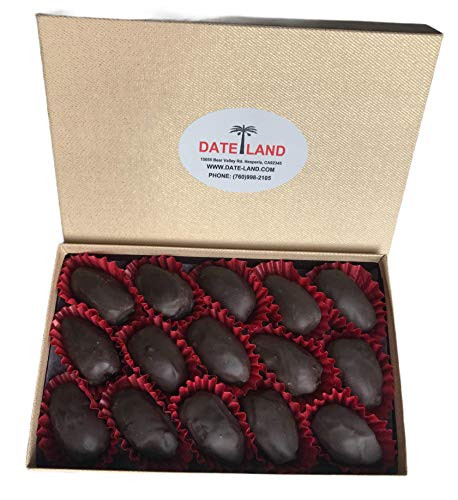 Chocolate Covered California Medjool Dates  Dark Chocolate   Gift Box  12 OZ