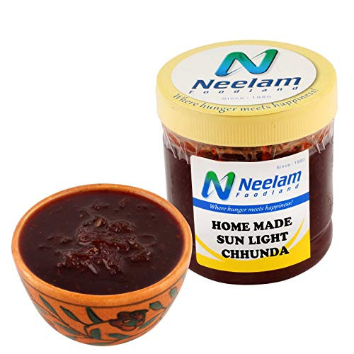 Neelam Foodland Mumbai Sun Light Mango Chunda Handmade Indian Sweet and Spicy Mango Pickle Gujarati Recipe - 500 g Neelam Foodland Mumbai Sun Light Mango Chunda Handmade Indian Sweet and Spicy Mango Pickle Gujarati Recipe - 500 g