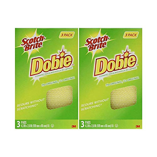 Scotch-Brite Dobie All Purpose Pads  3-Count  Pack of 2   Total 6 Pads