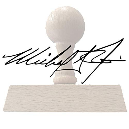 Custom Signature Stamp - Name Signature or Hand Writting Stamp - Small Medium Large Upload Your Custom Image - Self Inking - Wood Handle - Signature Labels  Wood Handle NO Ink