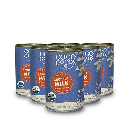 CocoGoods Co Single-Origin Organic Coconut Milk 13.5 fl. oz - Gluten-free  Non-GMO  Vegan   and  Dairy-free  6 pack
